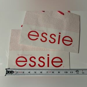 New Essie Brand paper shopping bags set of 2. In red & white